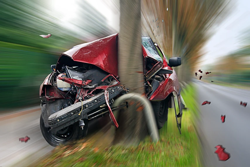 Car hits pole